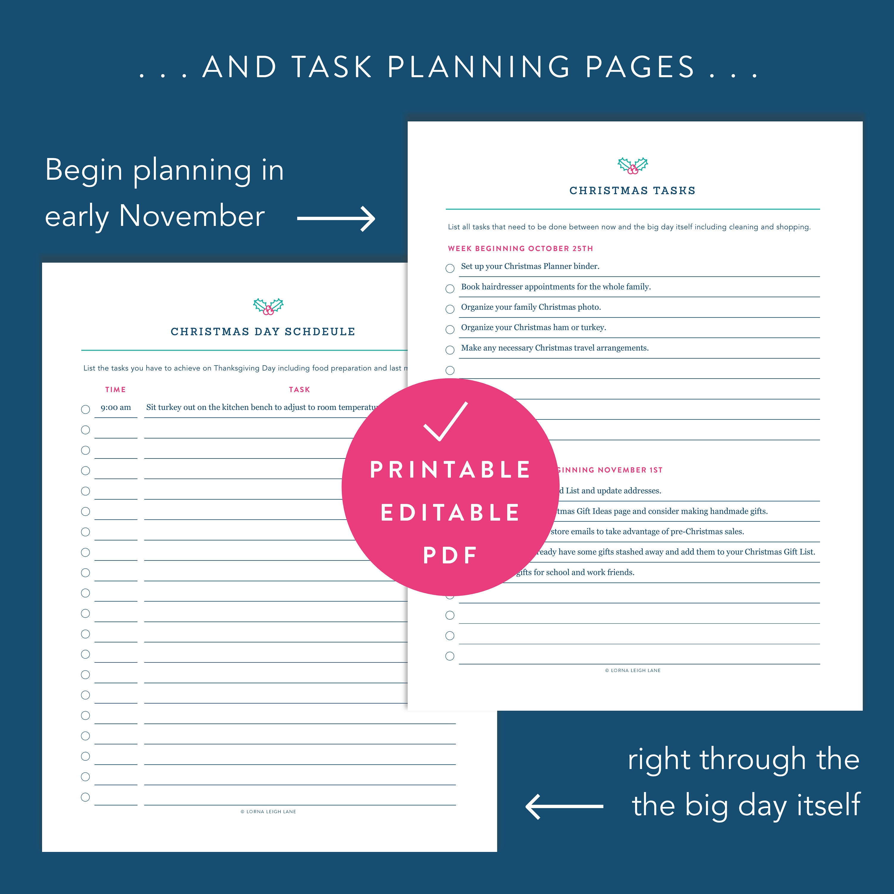 Printable Christmas Planner 2021 Fillable Christmas Planner | Etsy