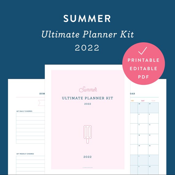 Summer Schedule 2022 Printable Summer Planner 2022 Summer Schedule For Kids | Etsy Uk