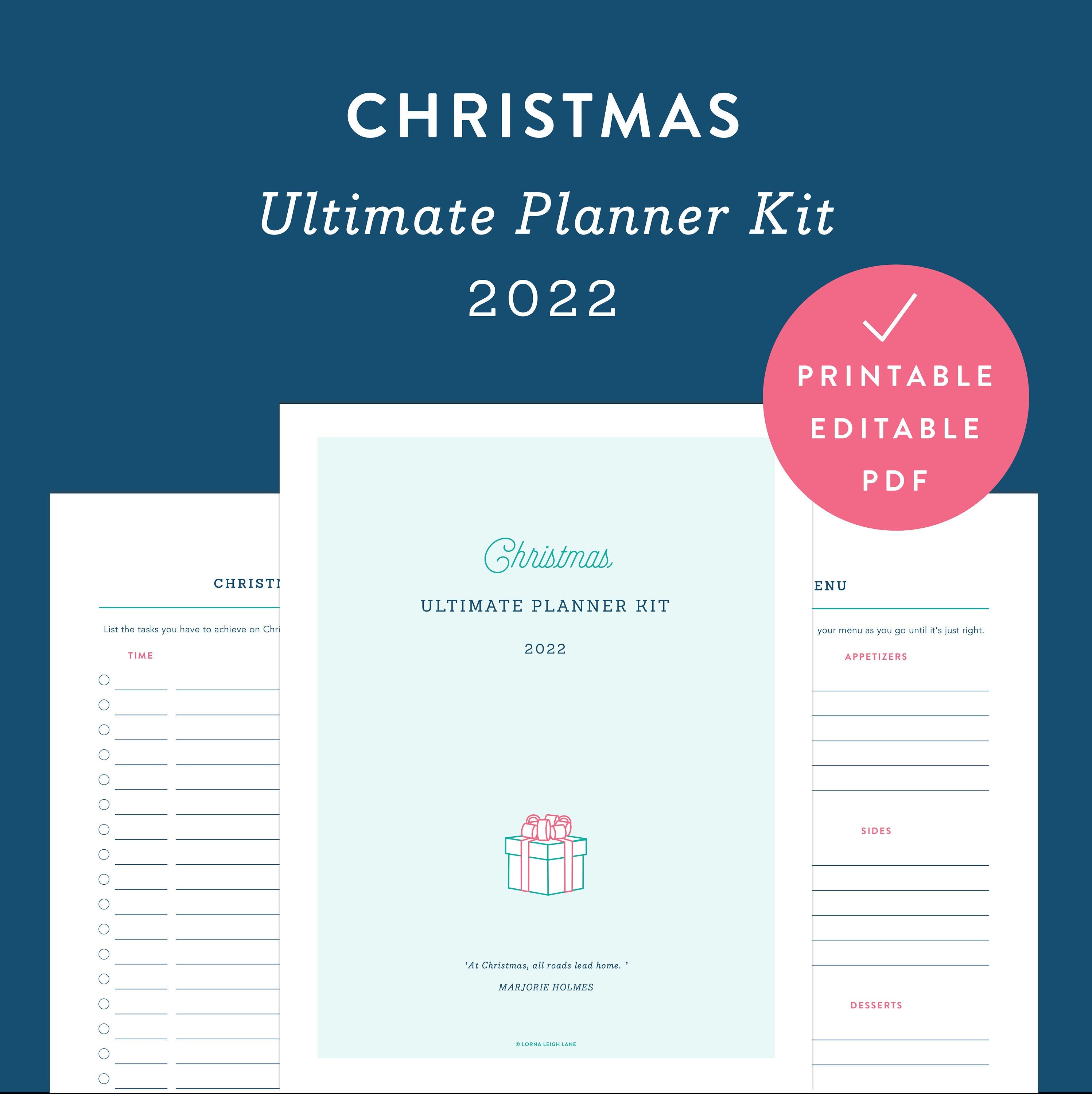Organized Christmas Printables 2022 Printable Christmas Planner 2022 Fillable Christmas Planner | Etsy
