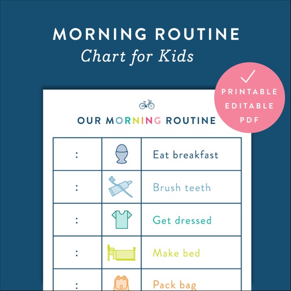 Editable Morning Routine Chart