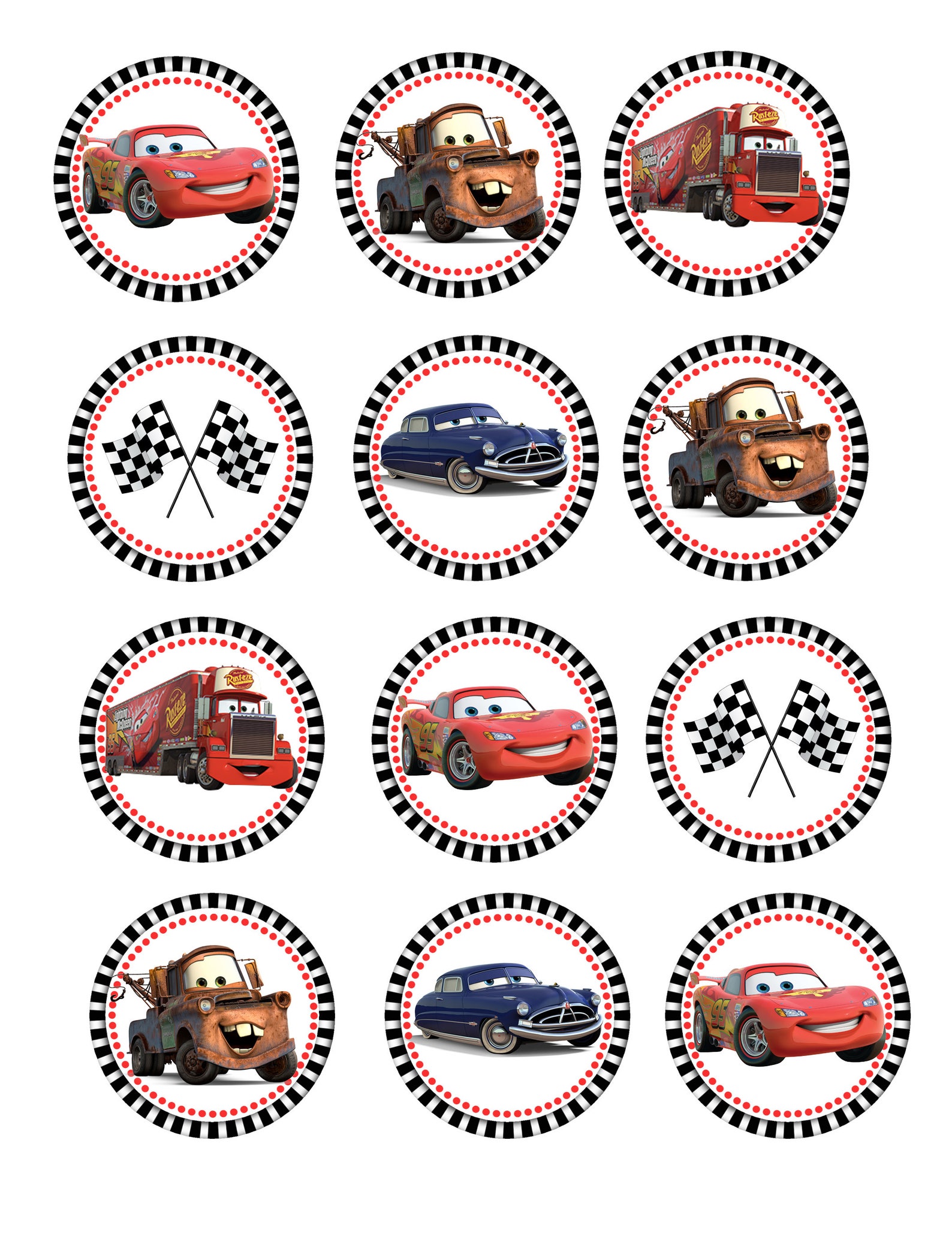 Cars Birthday Decorations Cars Cupcake Toppers Cars Party - Etsy