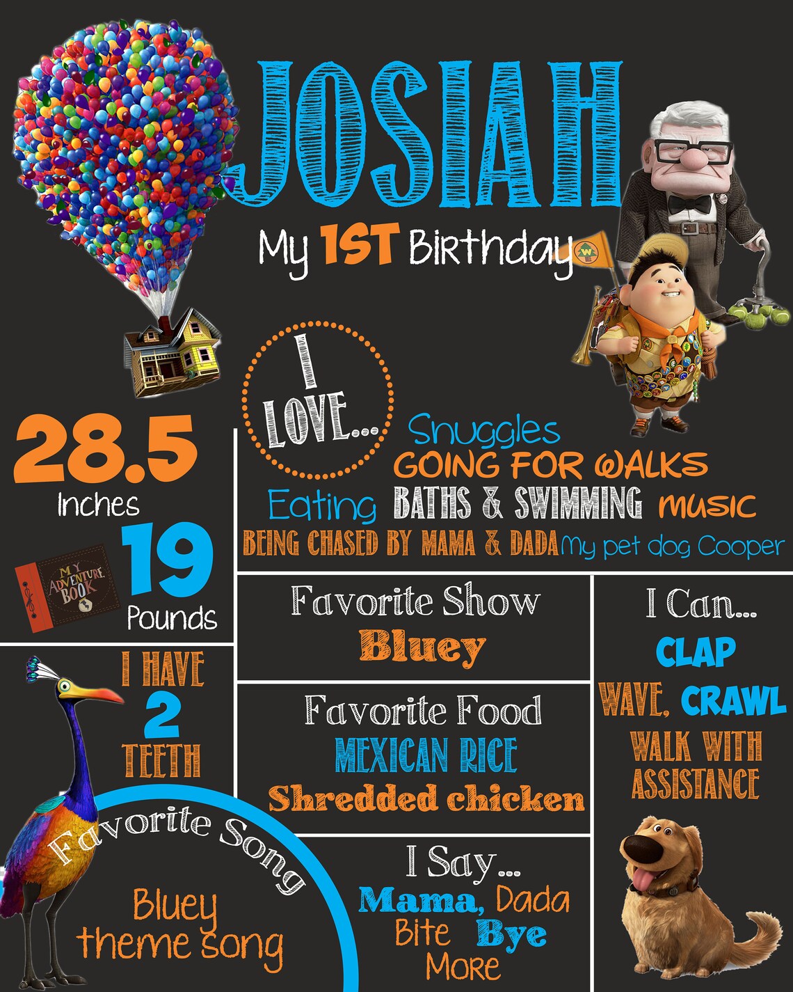 Up movie Birthday Chalkboard. Up movie. Up birthday party. Up Etsy