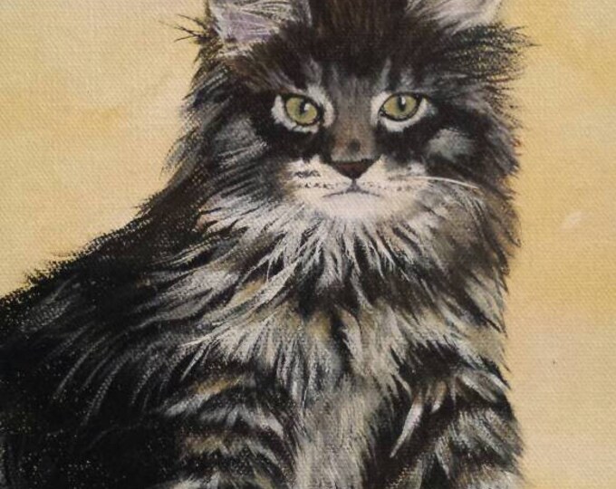 Maine Coon Cat Painting Etsy