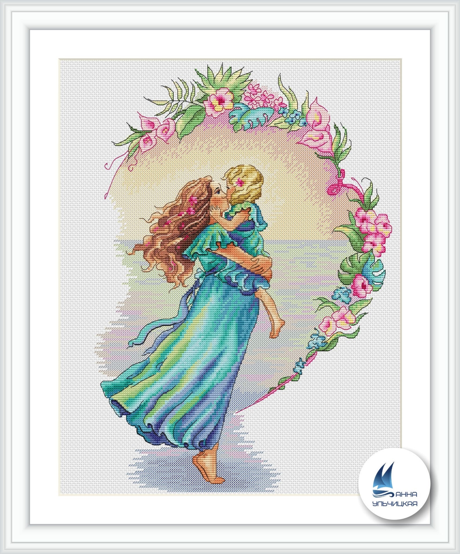 Cross stitch pattern Mother and baby. Digital PDFfile. Etsy