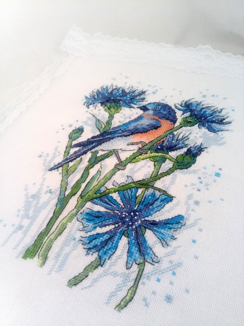 Bluebird cross stitch pattern digital PDF-file. | Etsy