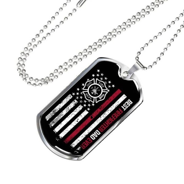 Firefighter Gift Dad, Custom Dog Tag Necklace, Dog Tag Necklace Men, Firefighter Necklace for Men, Dog Tag Necklace, Firefighter Gift Ideas