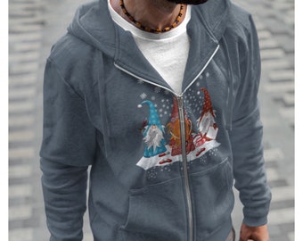 zip up christmas hoodie