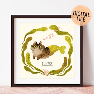 Retrato de mascota estilo sirena