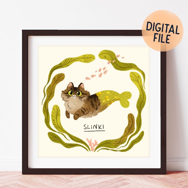 Retrato de mascota estilo sirena