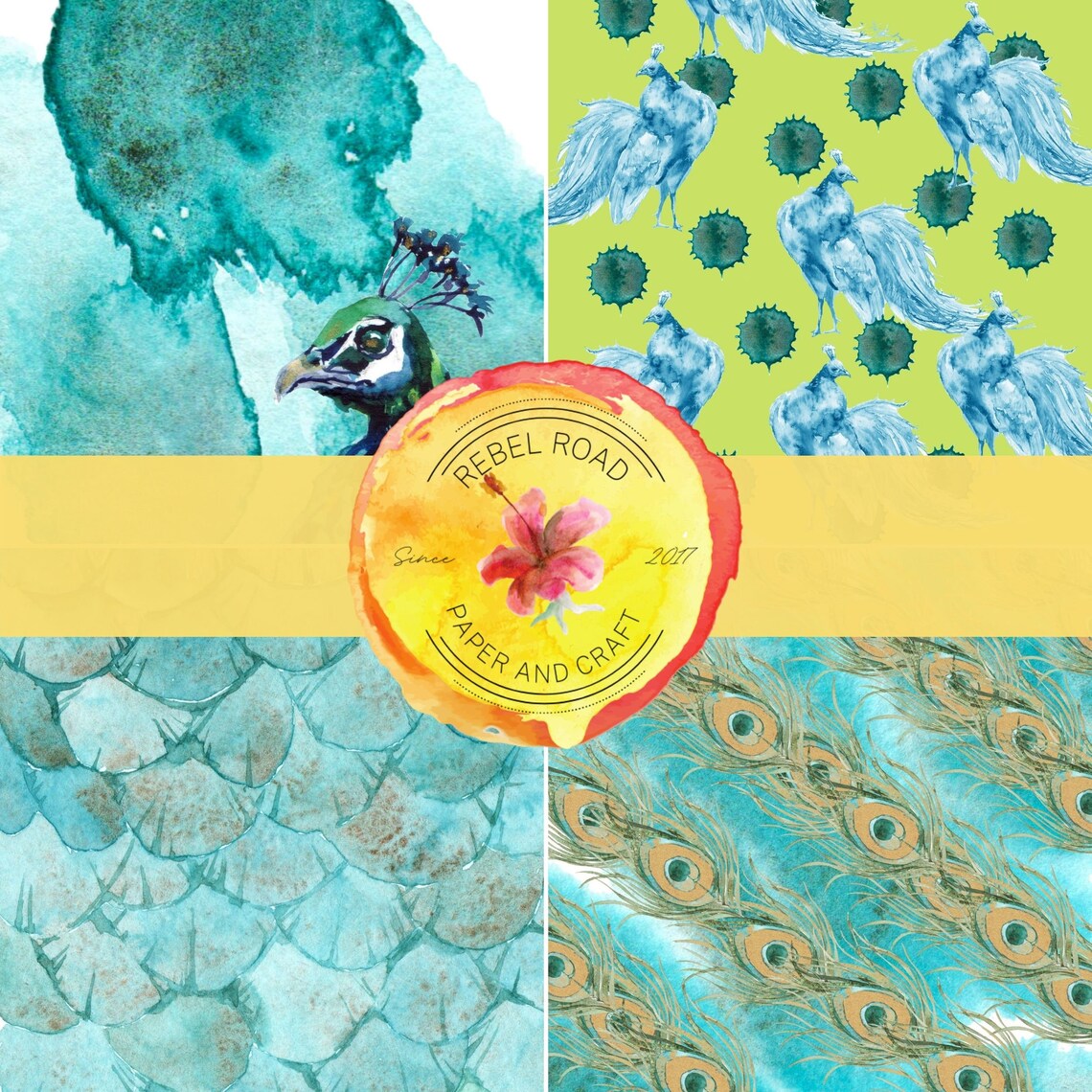 Download Peacock Scrapbook Paper Peacock Feather Digital Collage ...