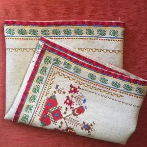 Tablecloth, Bulgarian folk Art tablecloth, Hand embroidered, Decorative Tablecloth, Textiles, Gift Idea, Kitchen Décor, Linen materials