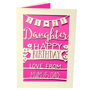 Special Daughter Birthday Card for ANY AGE. Personalised Daughter Birthday Card for 16th, 18th, 21st, 30th 40th Birthday or Any Age. A5 Size