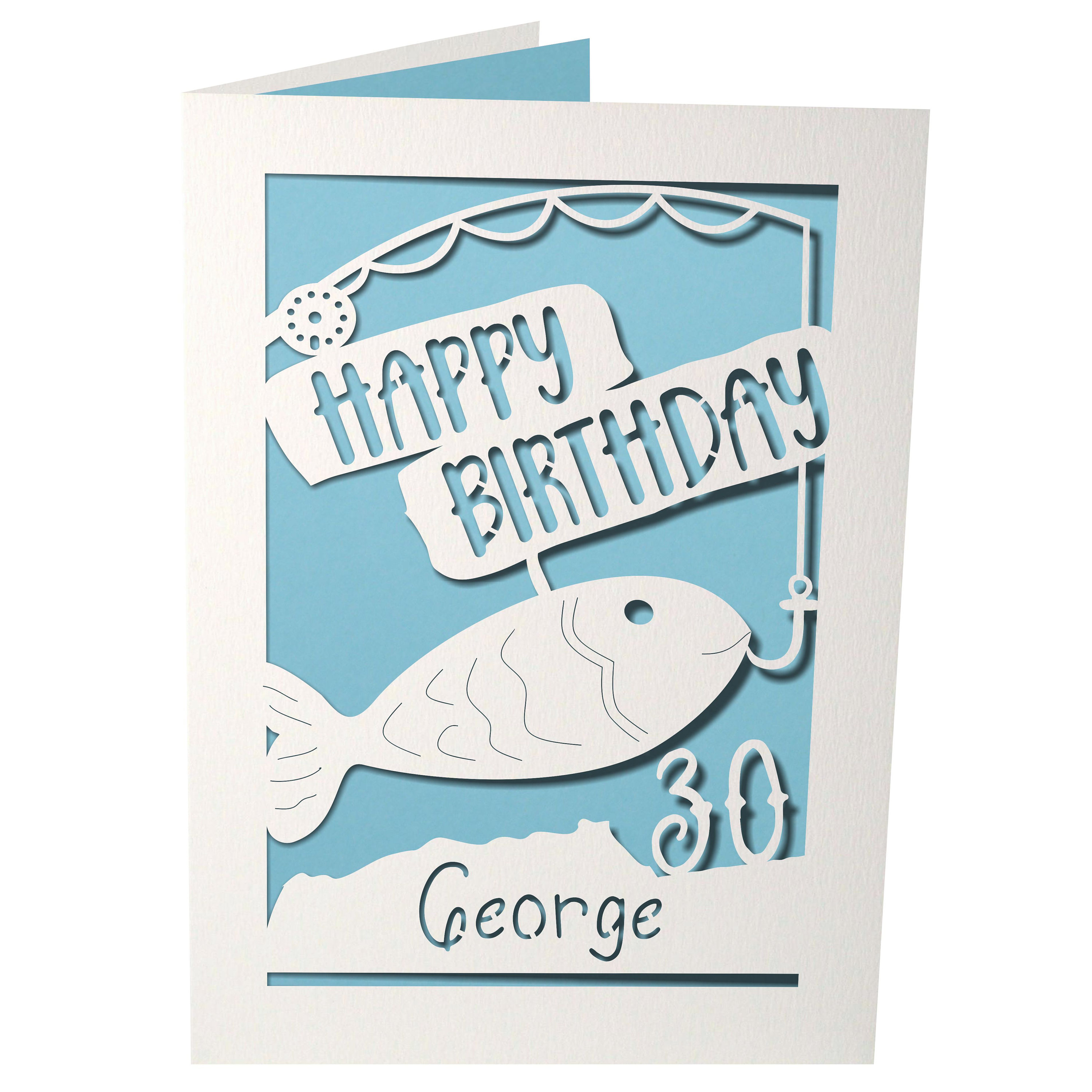 Fishing Themed Birthday Card for ANY AGE, Personalised Name & Age, Papercut  Design 18th, 21st, 30th, 40th, 50th, 60th, 70th Birthday Card -  Canada