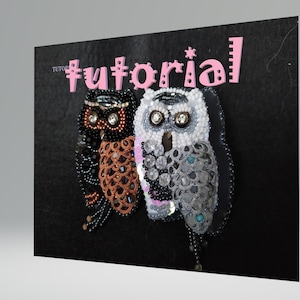 Beaded Owl Brooch Tutorial, Mixed Media Embroidery & Tatting Pattern (PDF)