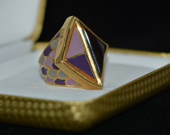 Vintage Designer Large Cocktail Ring in Avant-Garde style, Gifts for Her, Gifts for Women, Christmas gifts for her.