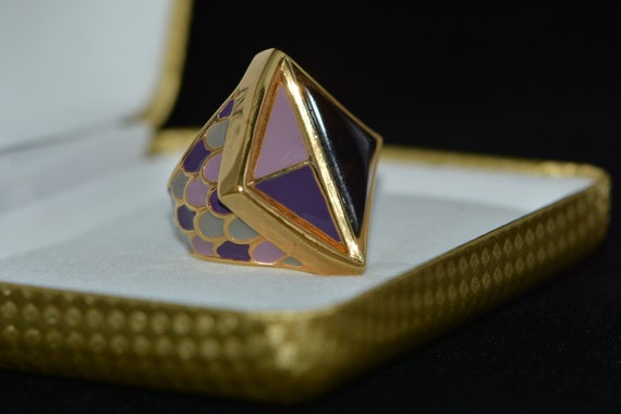 Vintage Designer Large Cocktail Ring in Avant-Gar… - image 1