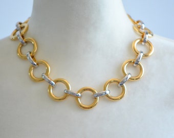 Vintage Nina Ricci Statement Gold Tone Necklace 70s, Gifts-for-Her, Gifts for Women.