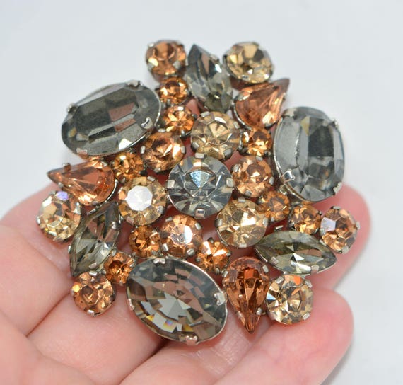 Statement Brooch Gifts for Women Gift for Mom Mother/'s Day Gift Vintage Butler Long Clear Rhinestone Gold Tone BroochPin Gift for her