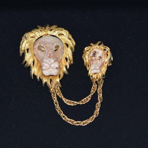 Vintage Razza Double  Lion Head 70s Brooch/Pin, Gifts for Her/ Him, Gifts for Women. Mother's Day, Gift for Mother Day.