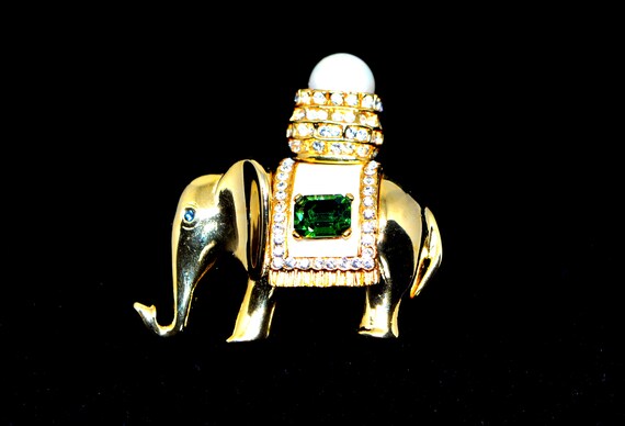 Vintage J. Orr Elephant Brooch 80s, Gifts-for-Her… - image 3