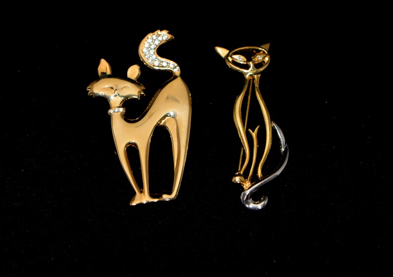 Vintage gifts Cat Lover Gift Vintage Jewelry Vintage Christmas gifts. Vintage 80-s Jewelry Vintage Cats Brooches Pins Gifts-for-Her
