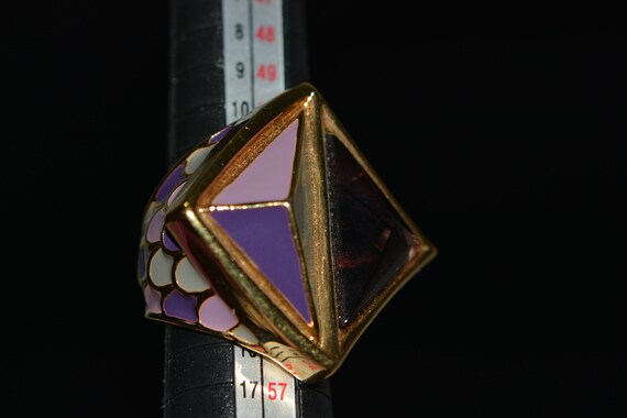 Vintage Designer Large Cocktail Ring in Avant-Gar… - image 6