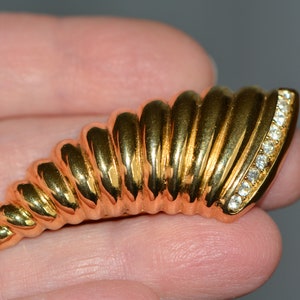 Vintage Chr. Dior Gold Plated Cornucopia Brooch/Pin, Gifts for Her, Gifts for Women, Costume Jewelry. Mother&#39;s Day, Gift for Mother Day.