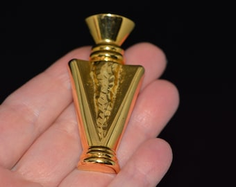 Vintage France Art Deco Goldtone brooch of ULRIC de VARENS parfume bottle, Gifts for Women, Gifts for Him/Her, Christmas gifts for her.