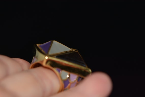 Vintage Designer Large Cocktail Ring in Avant-Gar… - image 10