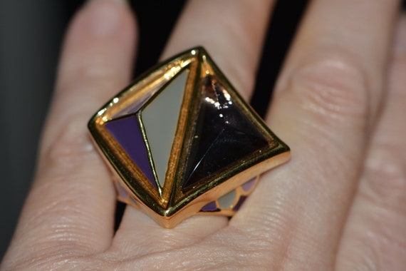 Vintage Designer Large Cocktail Ring in Avant-Gar… - image 8