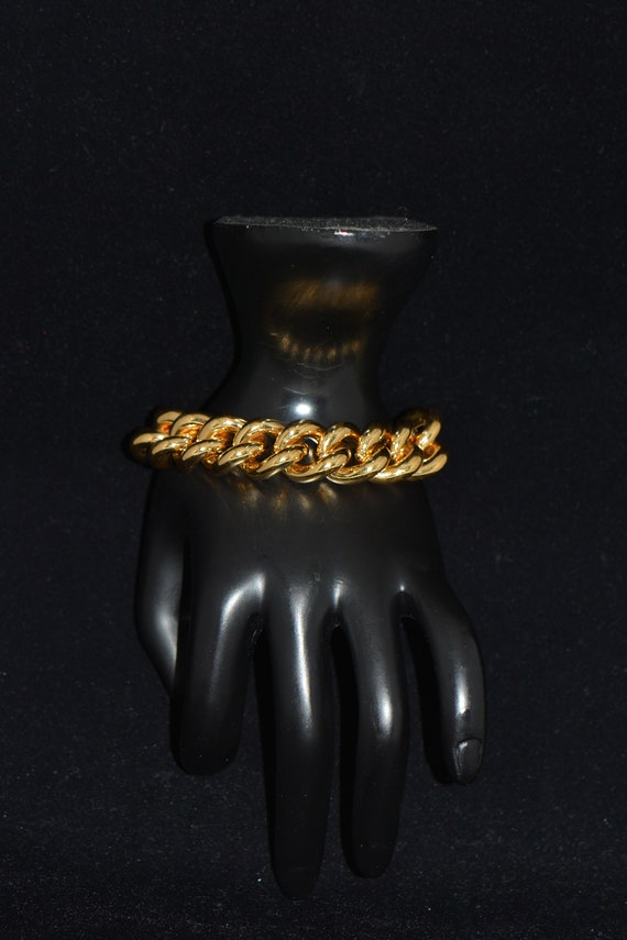 Vintage Nina Ricci Gold Chain Link Bracelet, Gift… - image 4