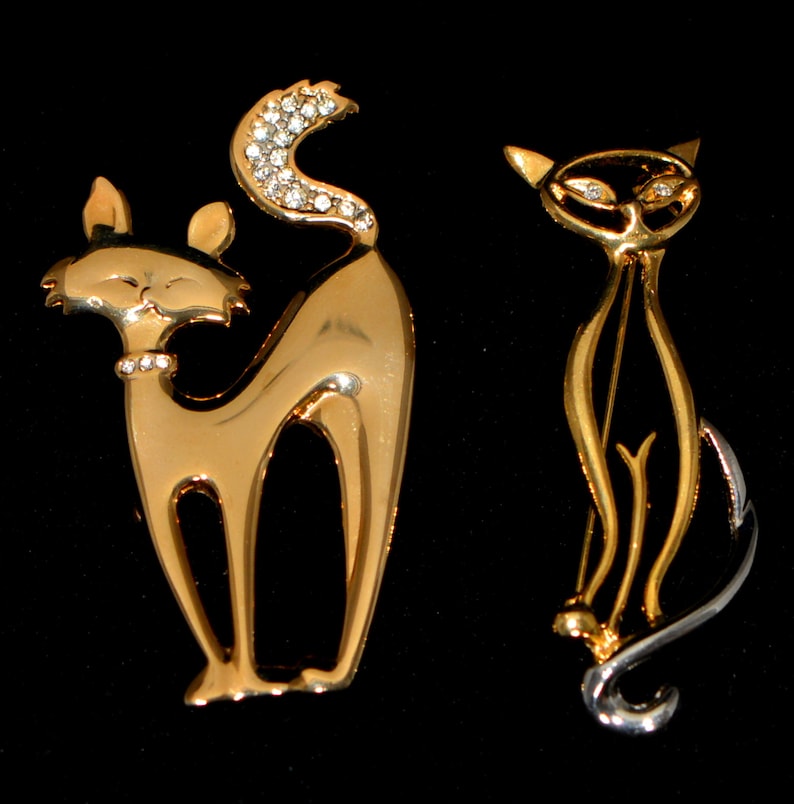 Vintage gifts Cat Lover Gift Vintage Jewelry Vintage Christmas gifts. Vintage 80-s Jewelry Vintage Cats Brooches Pins Gifts-for-Her