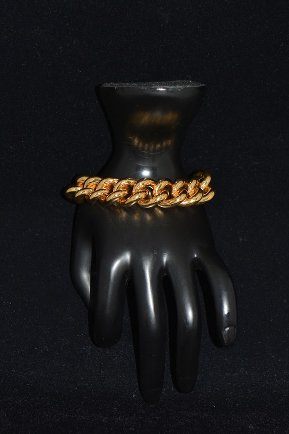 Vintage Nina Ricci Gold Chain Link Bracelet, Gift… - image 6
