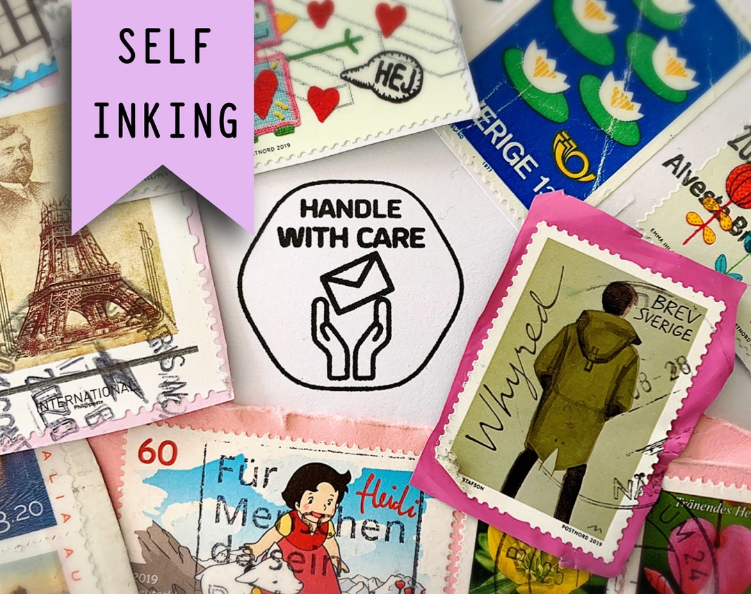 Handle With Care Self-inking Stamp: Small Business Packaging - Etsy