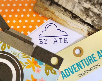 Cute Mail Rubber Stamp for Stamping Crafting Journals Mail Postcard Dairy Gift Air Mail Cloud