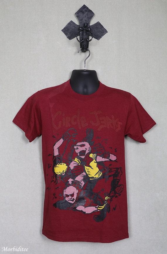 Circle Jerks vintage rare T-shirt, red tee shirt,