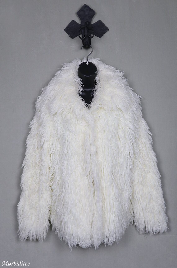 white shaggy jacket