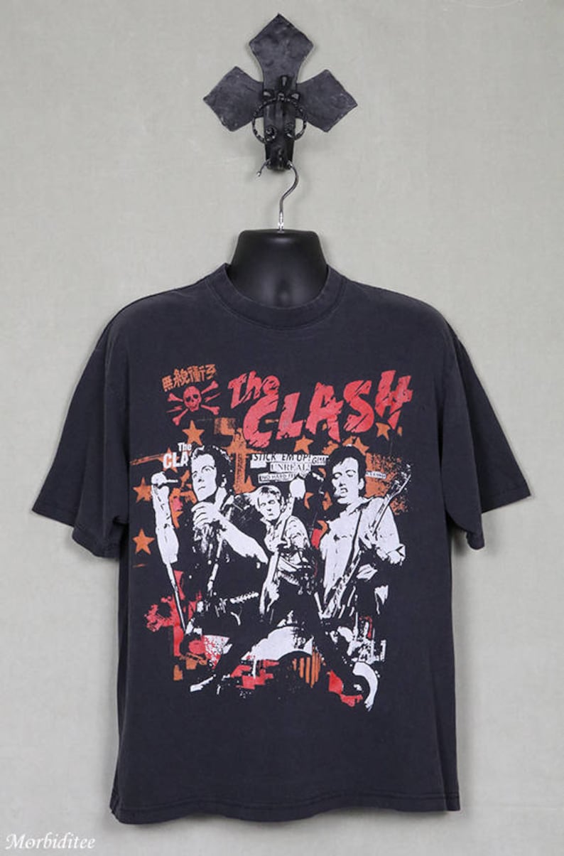 The Clash tshirt vintage rare punk tee shirt faded black Etsy