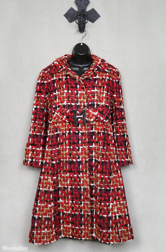 1960s chunky yarn wool coat by Hubert Latimer for IRENE | Etsy