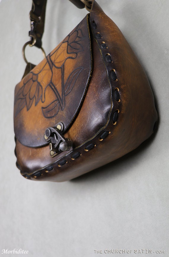 Boldly Hand Tooled Leather Purse Vintage Bag Boho Bohemian - Etsy