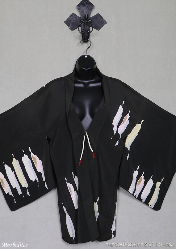 Vintage silk Haori kimono, coat or short robe or d