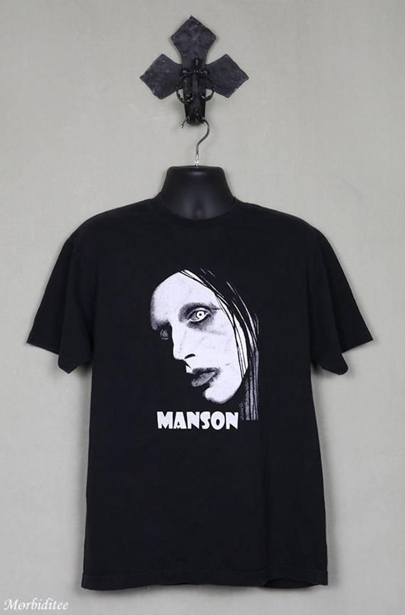 Marilyn Manson t-shirt vintage rare tee shirt faded black ...