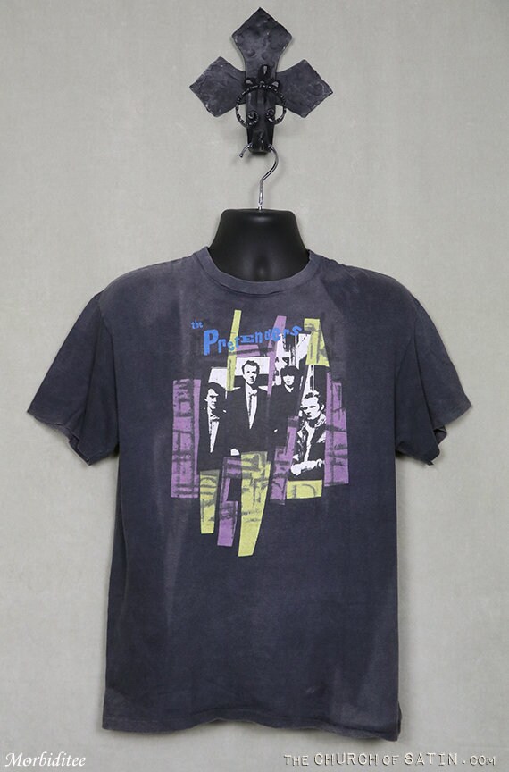 Pretenders t-shirt, faded black tee shirt, vintag