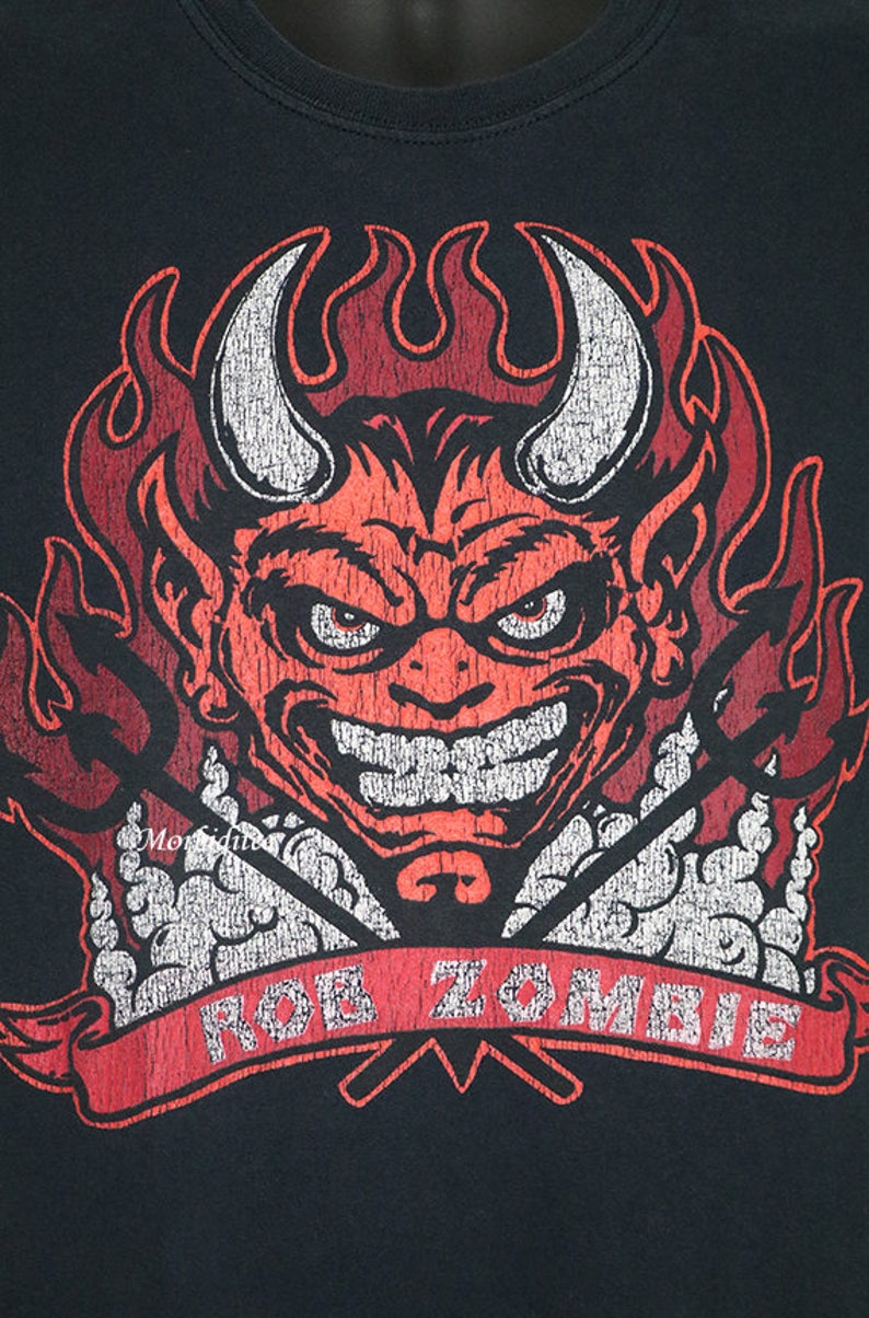 Rob Zombie Shirt Vintage White Zombie Tshirt Faded Black Etsy