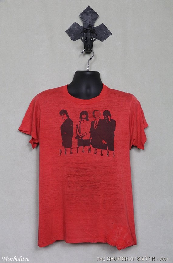 Pretenders t-shirt, soft thin red tee shirt, vinta