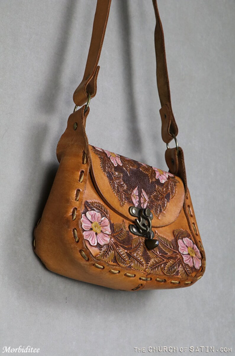 Hand Tooled Leather Purse Vintage Bag Boho Bohemian Rich Etsy