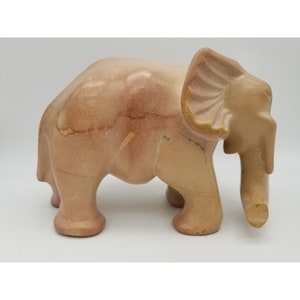 Massive Pink? Carved Jade Elephant Statue Over 12 lbs.