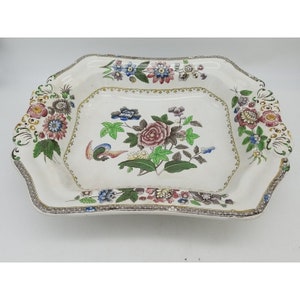Copeland Spode England Heron Pattern Rectangular  Serving Dish Platter Bowl