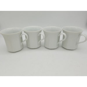 4 Mikasa Fina China Duchess Mugs Cups Made in Japan Vintage MCM Light Weight