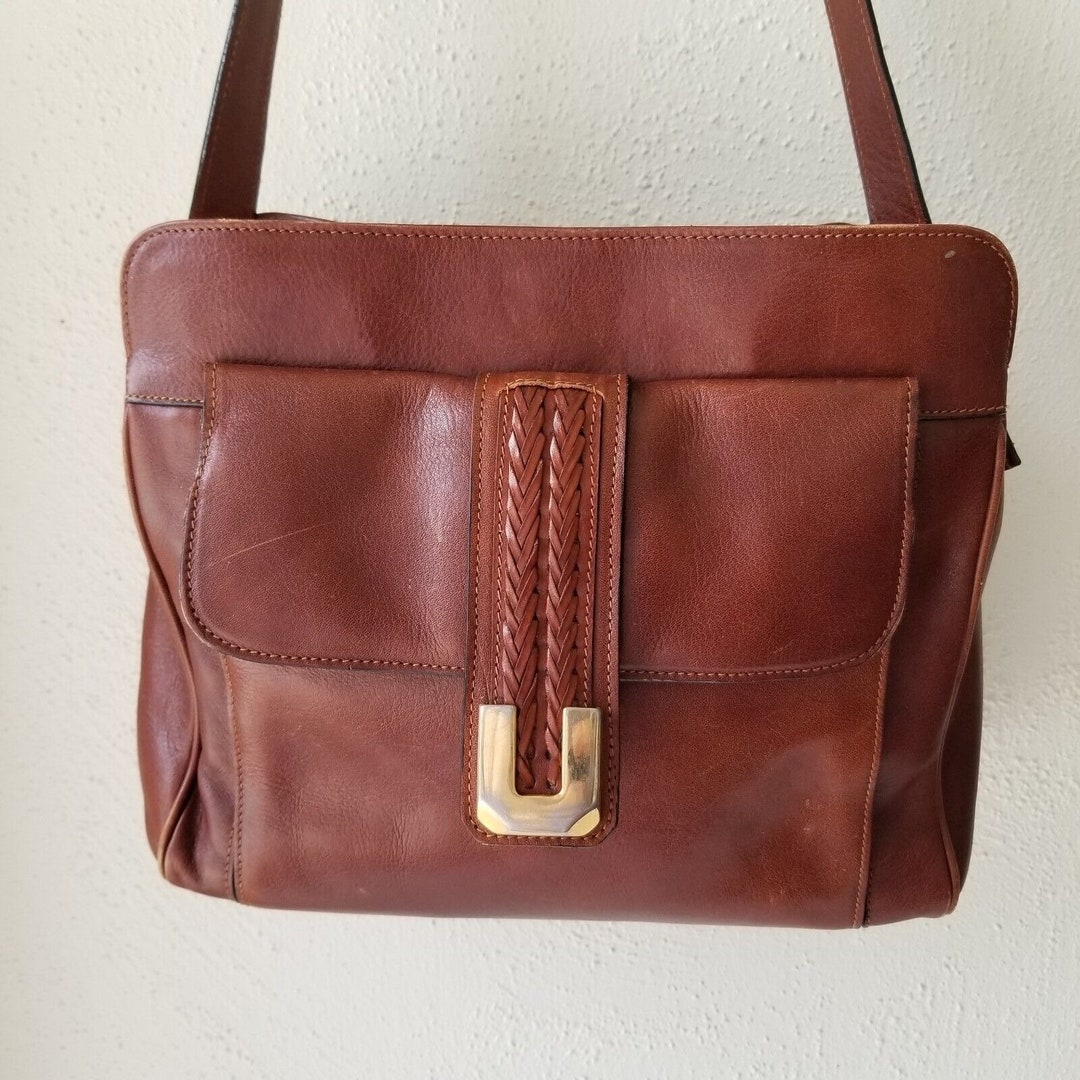 Dillards Brown Leather Handbag Crossbody Shoulder Bag Purse Etsy